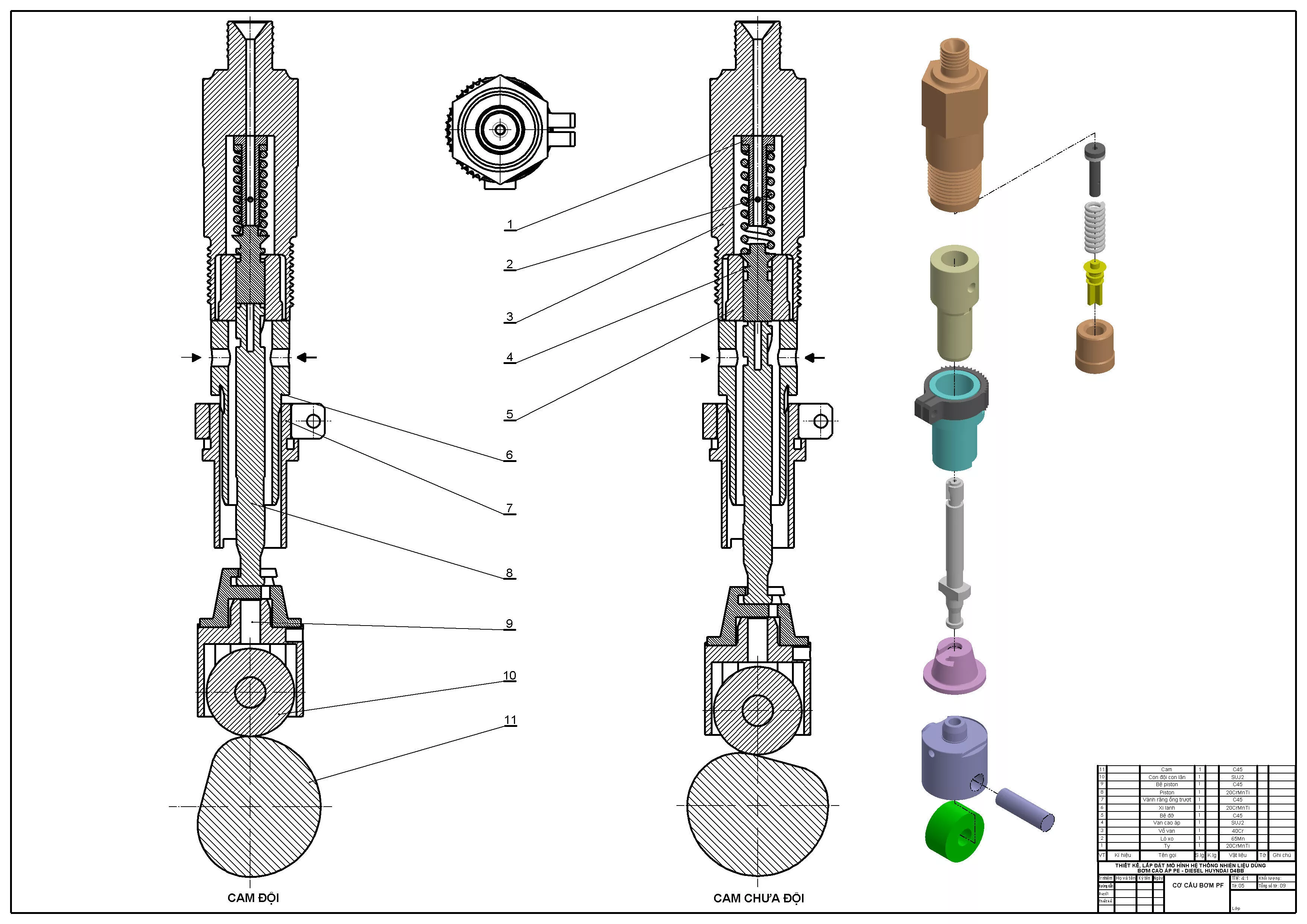 Bosch PE Pump Plunger Assembly PF Unit 3D print model