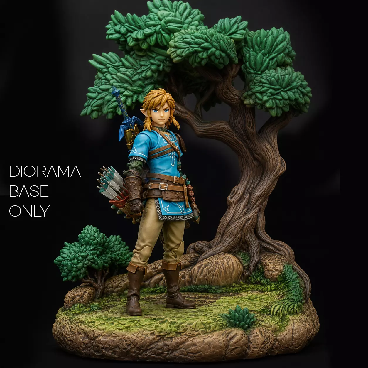 FOREST BASE WITH TREE - FIGURE STAND FOR FIGURES DIORAMA 3D print model