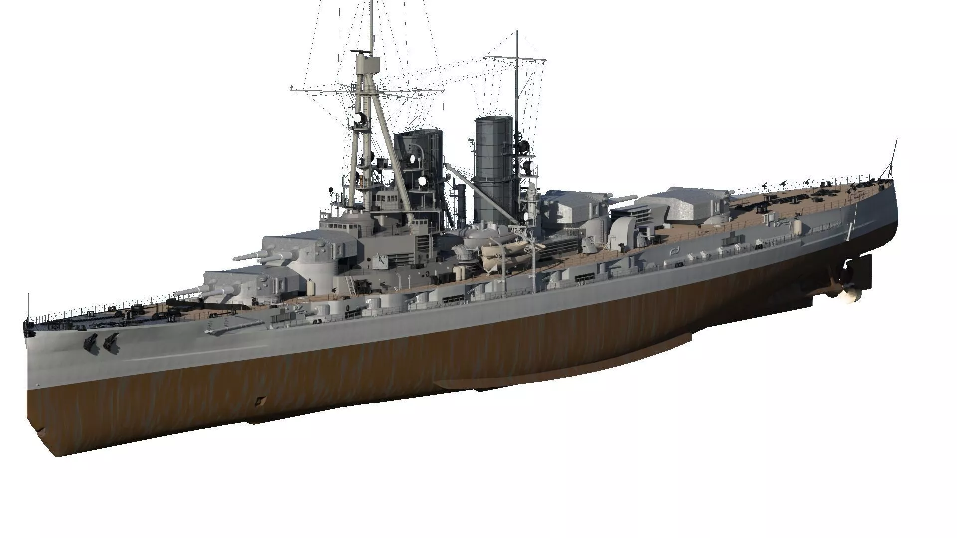 WW1 GERMAN NAVY MACKENSEN CLASS BATTLECRUISER 3D model