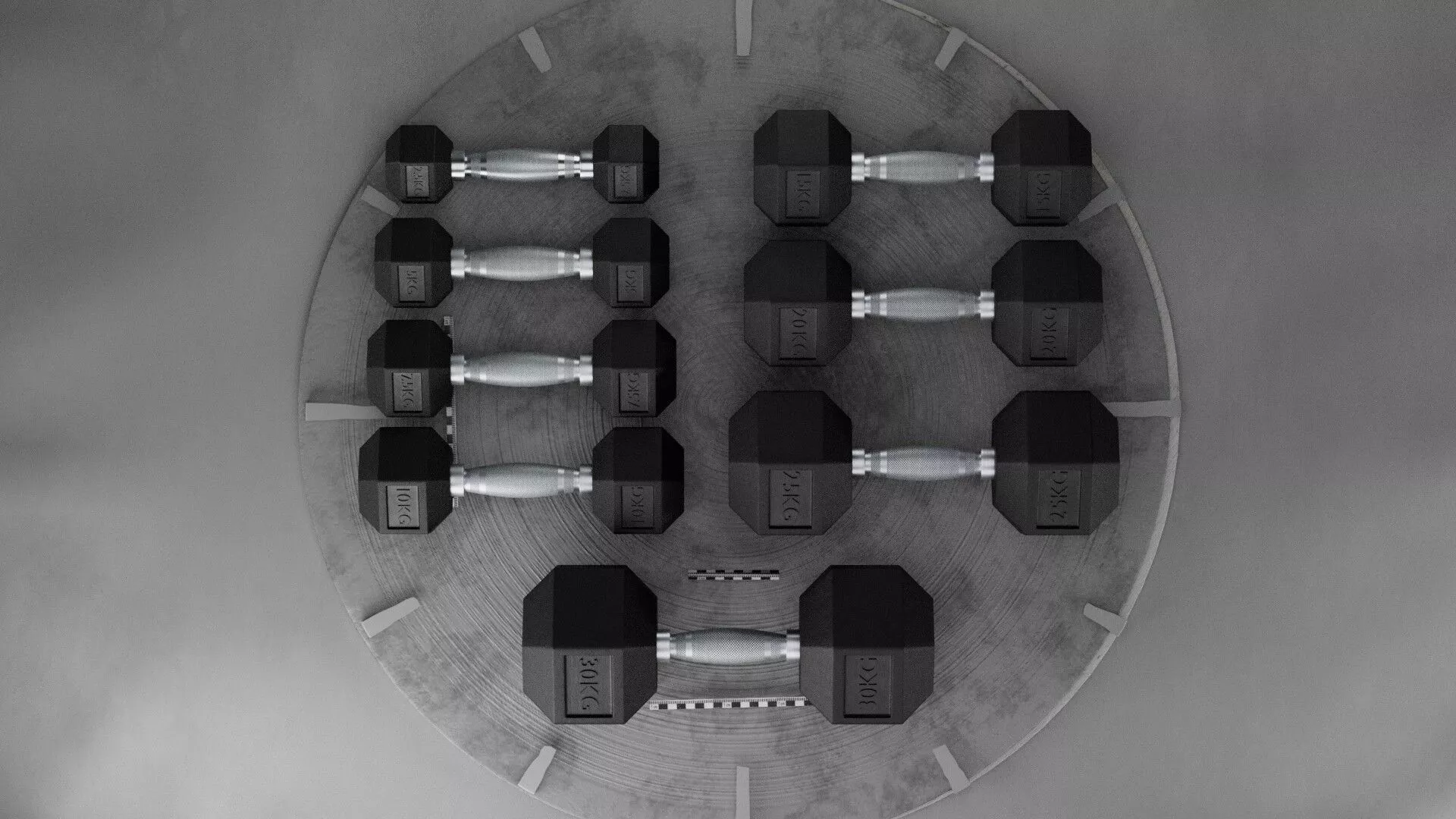 Dumbells Set Low-poly 3D model