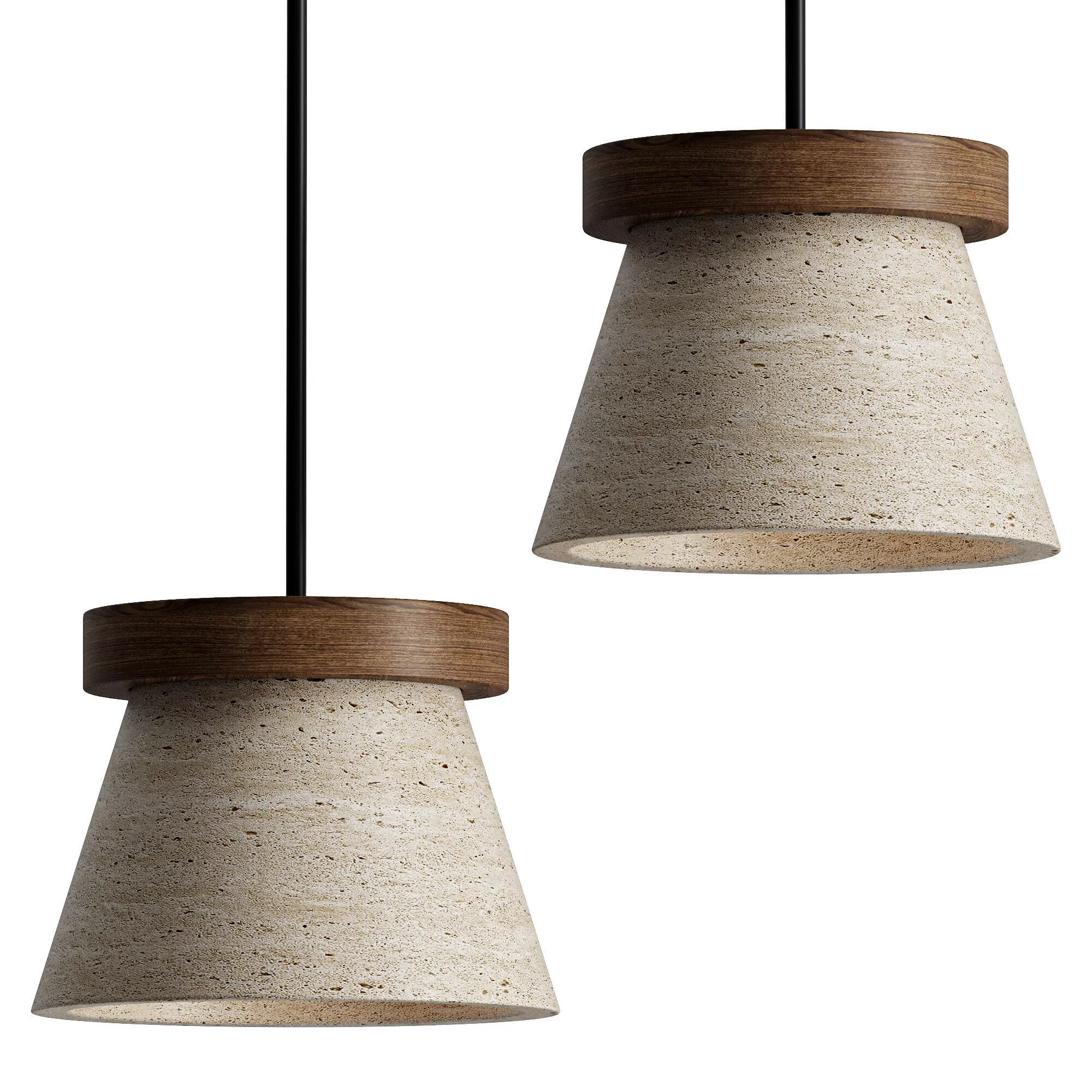 Vintage Yellow Travertine Mini Pendant Light 3D model