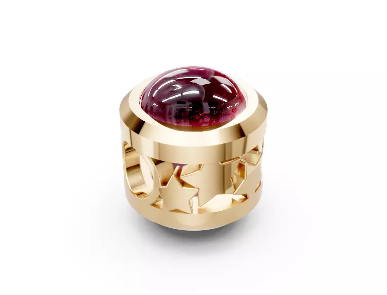 ROUND CABOCHON CHARMS WITH STARS 3D print model