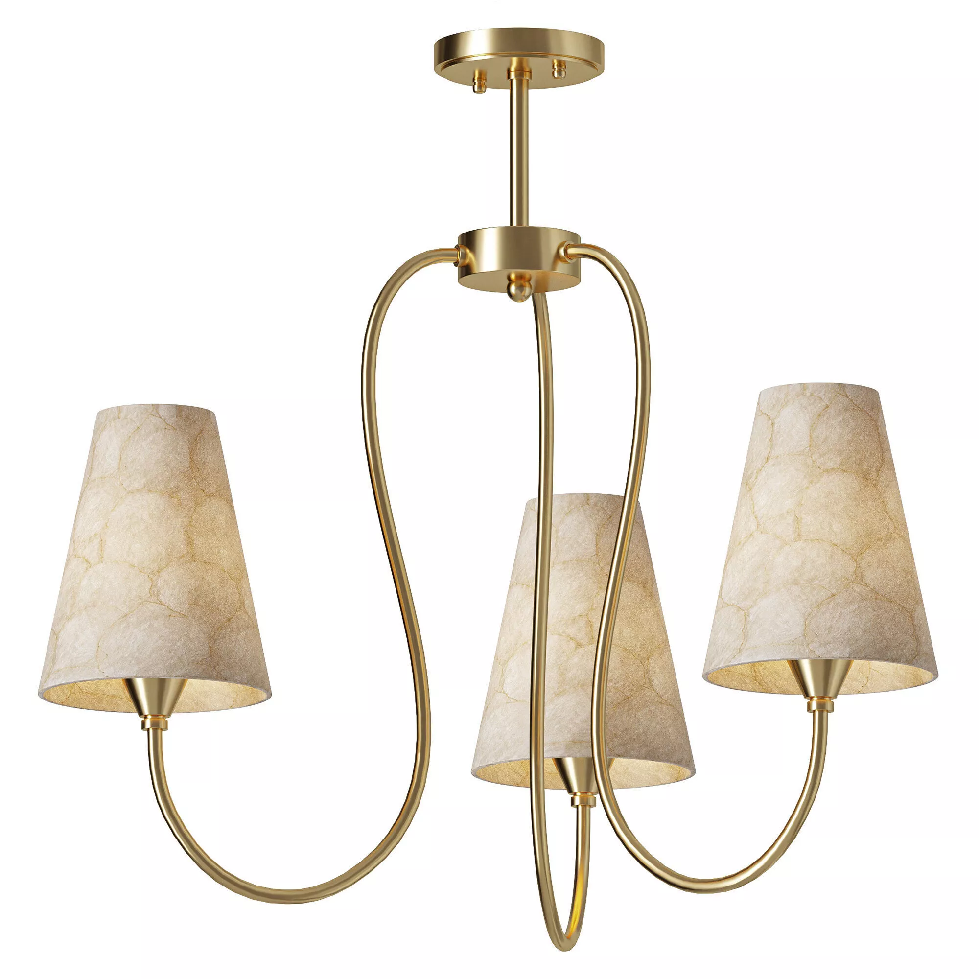 Micahell Modern Shell Pendant Light 3 heads 3D model