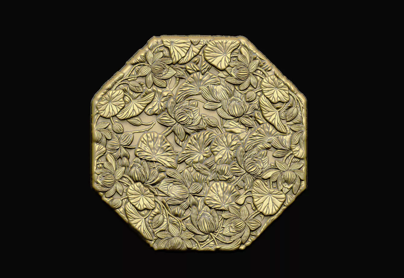 lotus-flower water-lily floral-relief cnc-design bas-relief 3D print model