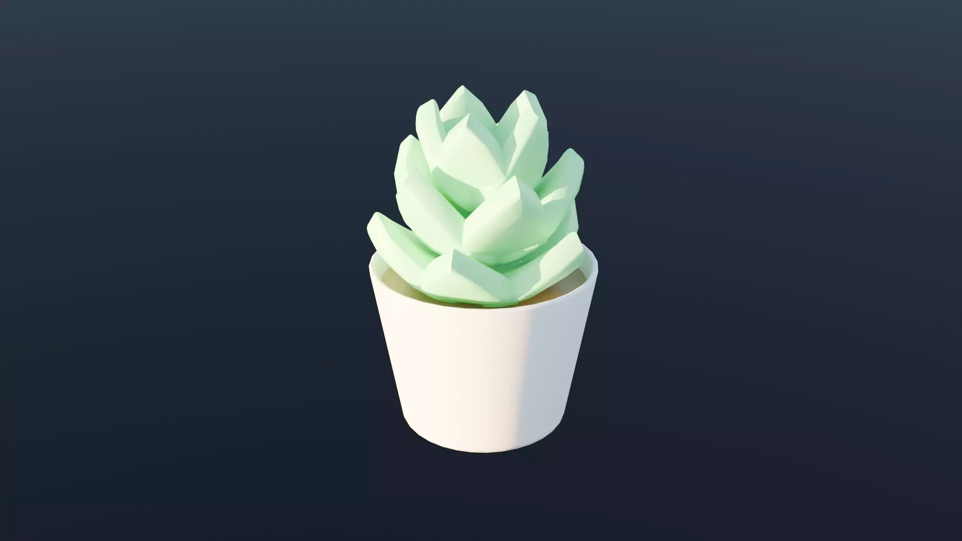 High-poly simple plant table decor Free low-poly 3D model