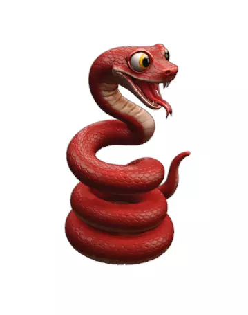 Cute Cartoon Red Snake 3D print model