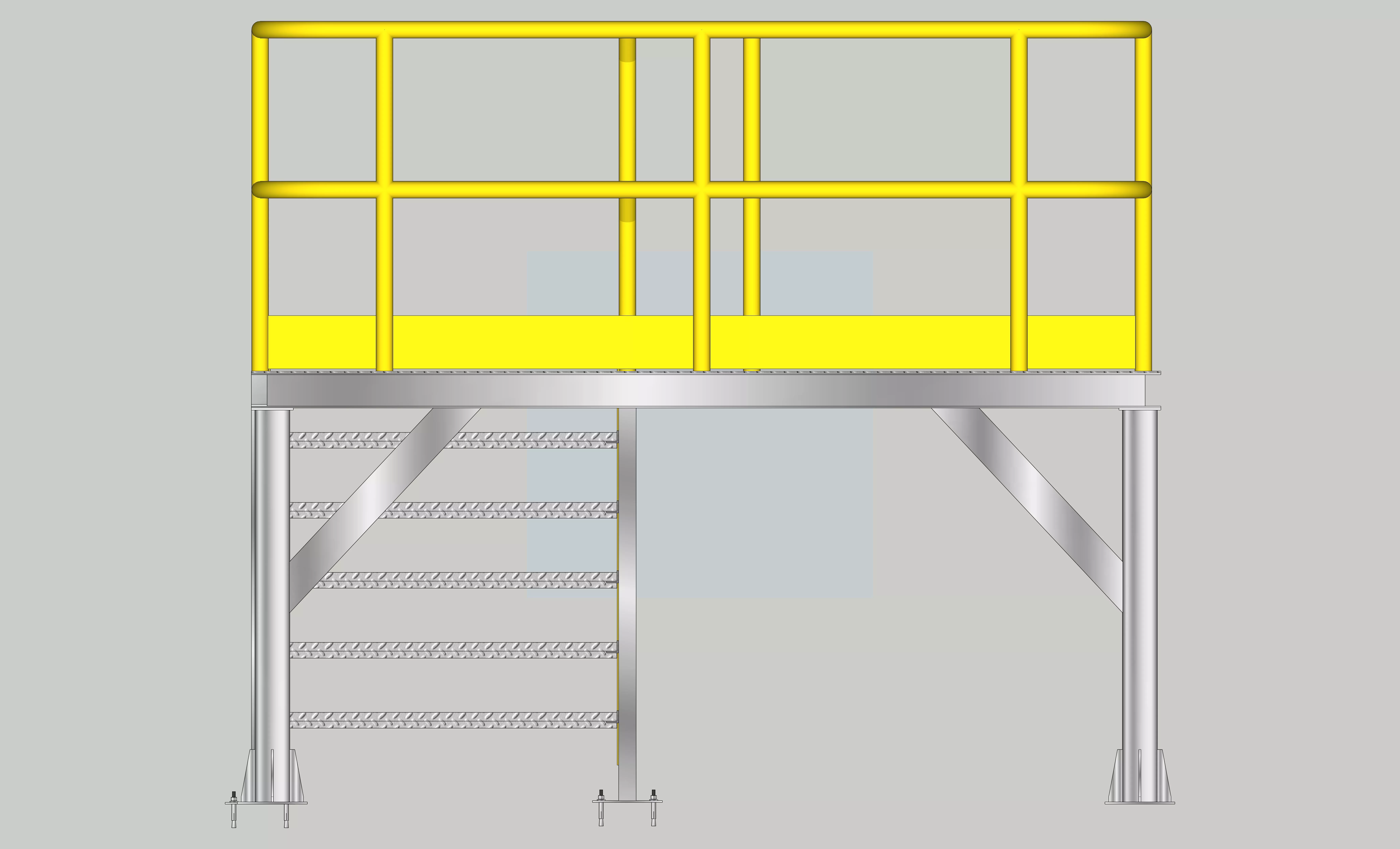 Industrial Access Platform Stairs Steel Structure Free Free 3D model