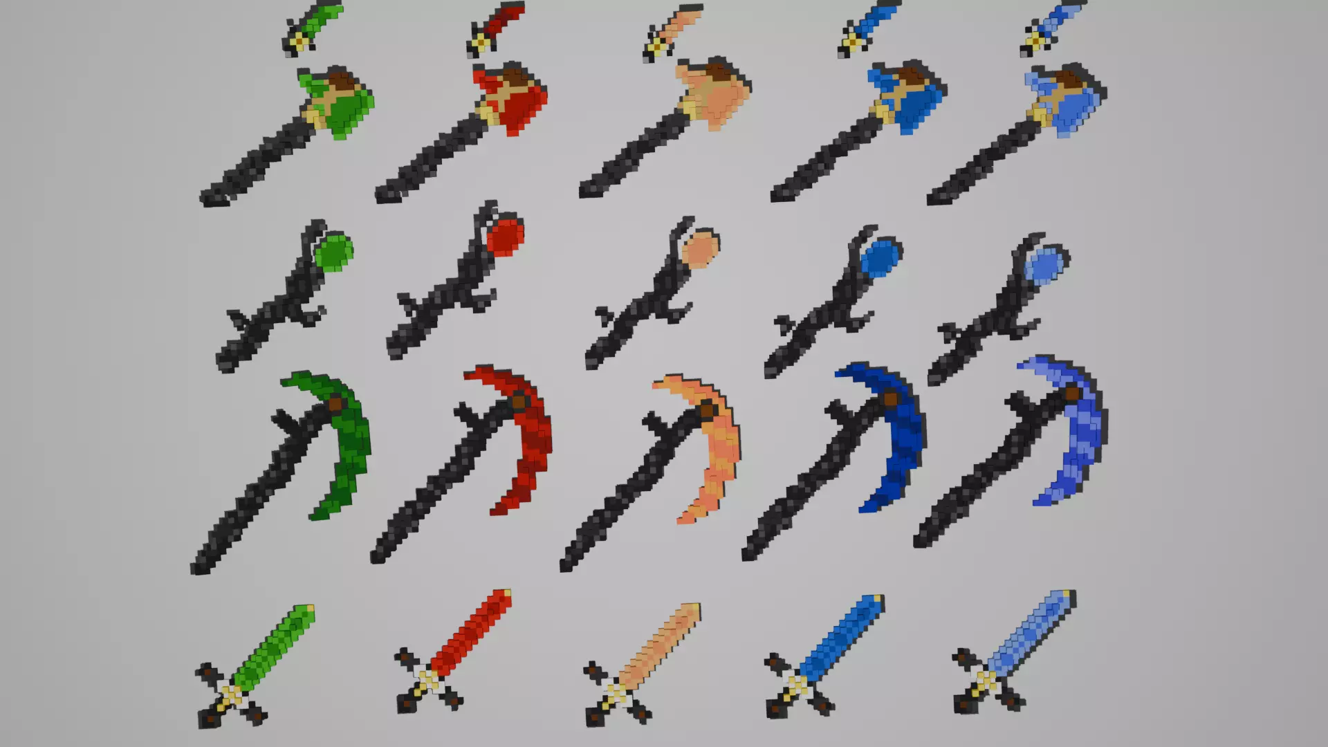 Ultimate Voxel Weapons Pack - 25 RPG Asset Bundle Free low-poly 3D model