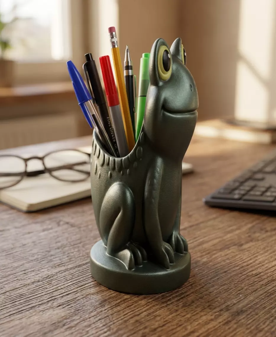 Cute Frog Pen Holder and Desk Organizer 3D print model