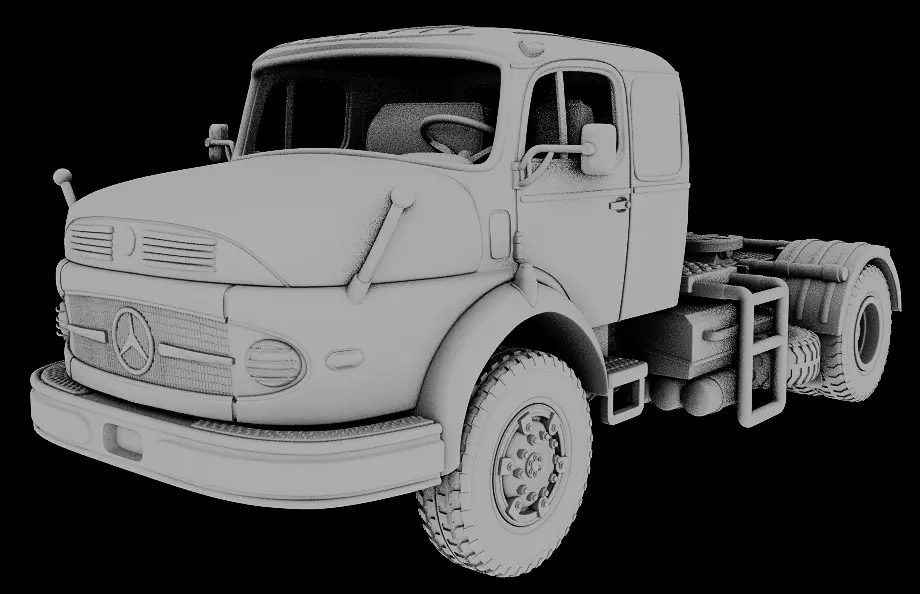 MERCEDES BENZ 1924 CABINE SIMPLES COM FAROL 4X2 3D print model