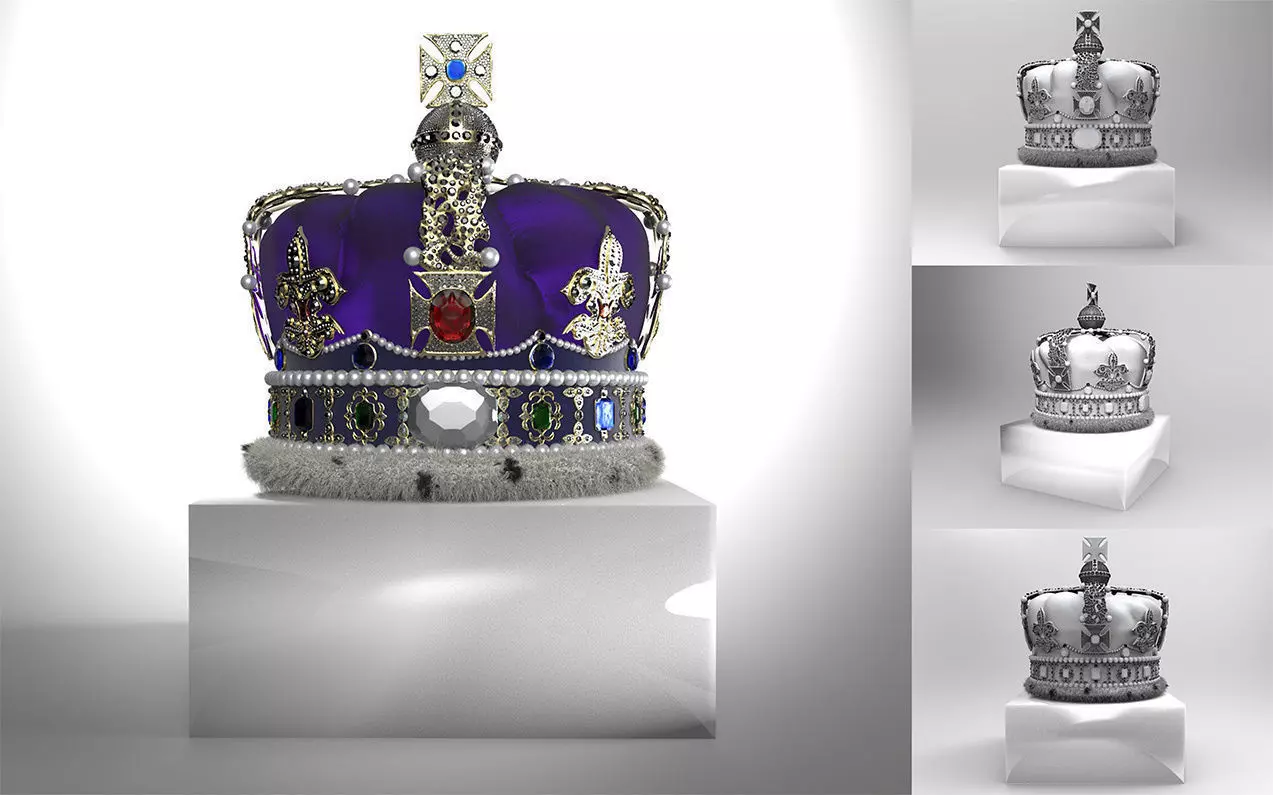 Crown of Elizabeth II Queen of the United Kingdom 3D print model_0