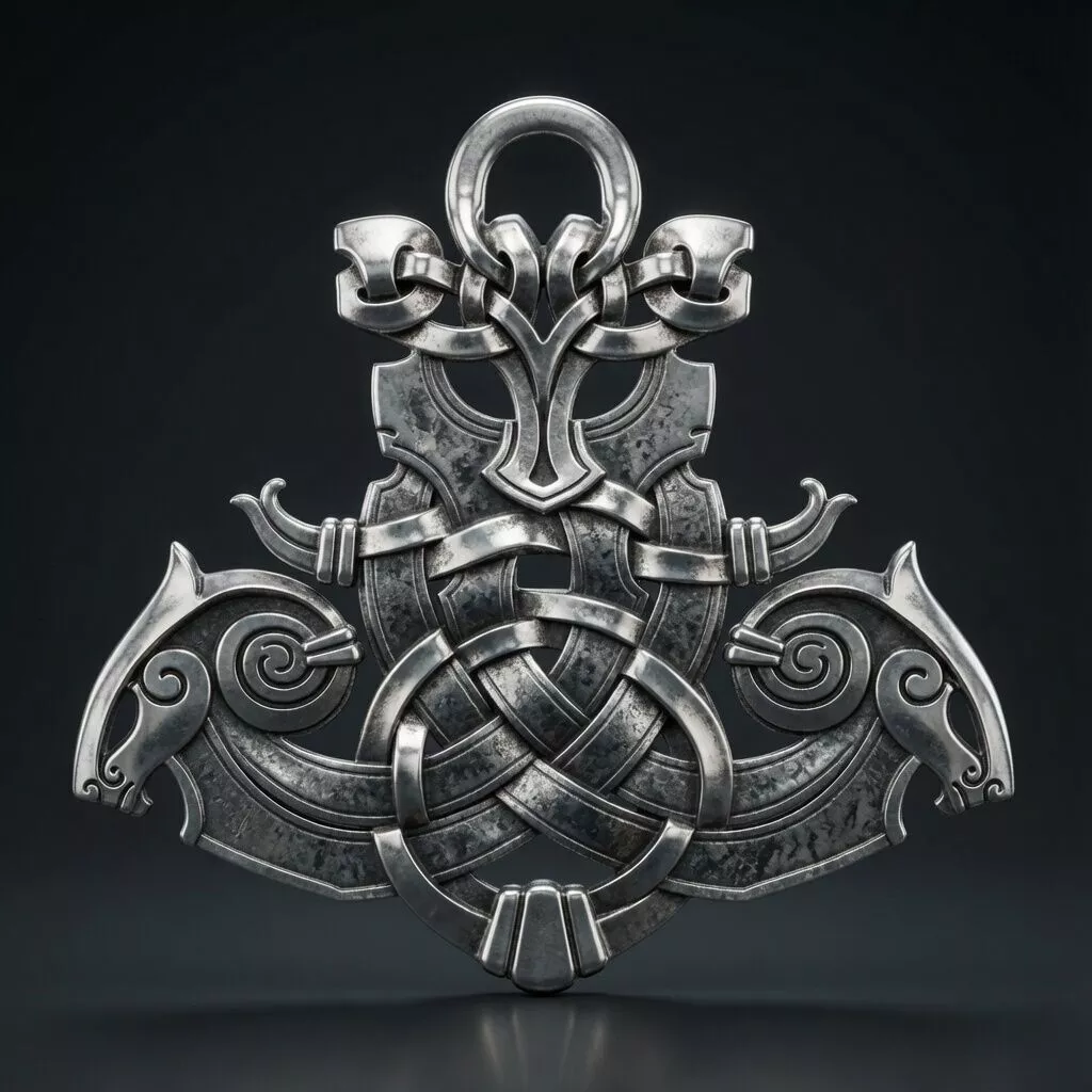Urnes Guardian Mjolnir Pendant STL Viking Beast Hammer 3D print model