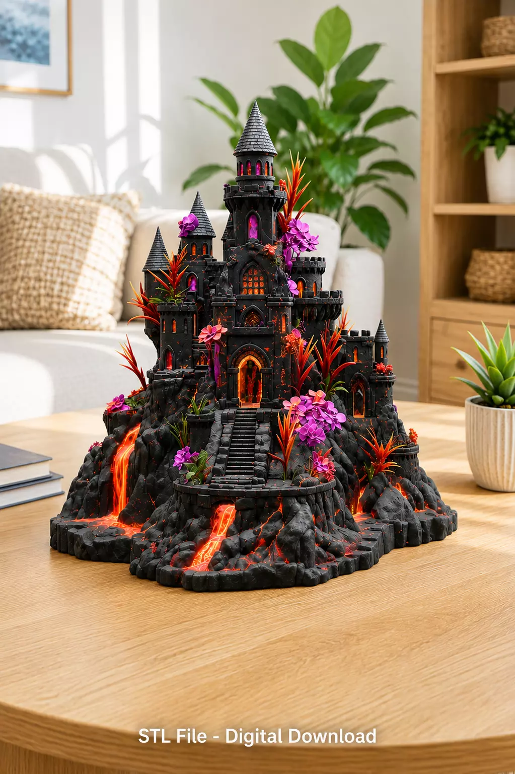 Volcanic Fantasy Fortress STL File for 3D Print 3D print model