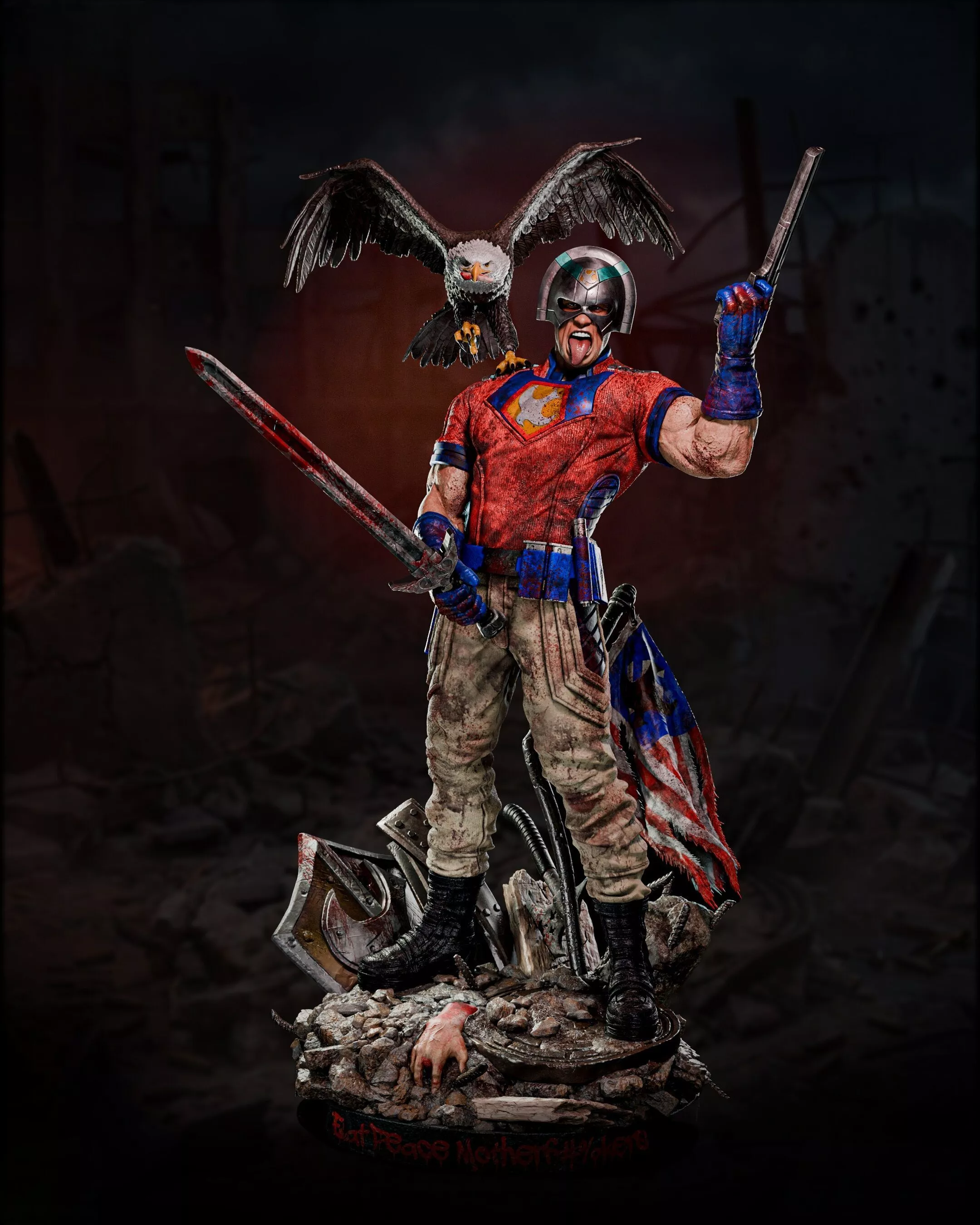 Peacemaker Full Statue And Bust 3D Print Model STL 3D print model