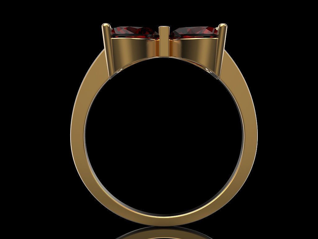 Heart Bowknot Ring 3D print model_3