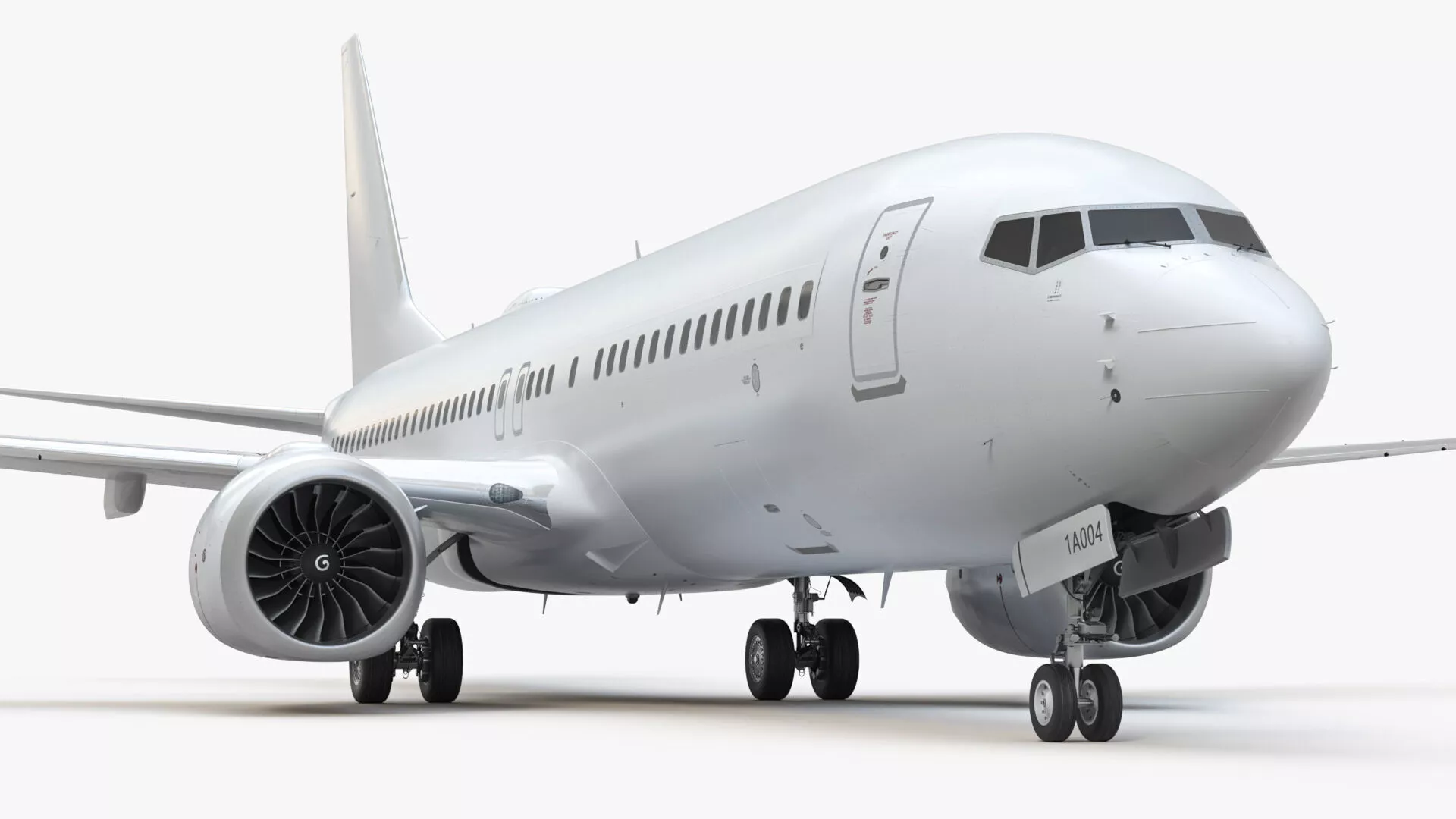 White Boeing 737 MAX 8 Rigged 3D model