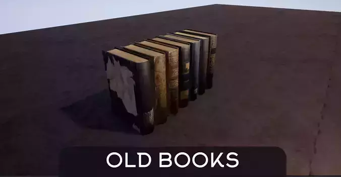 books stack of Low-poly 3D model