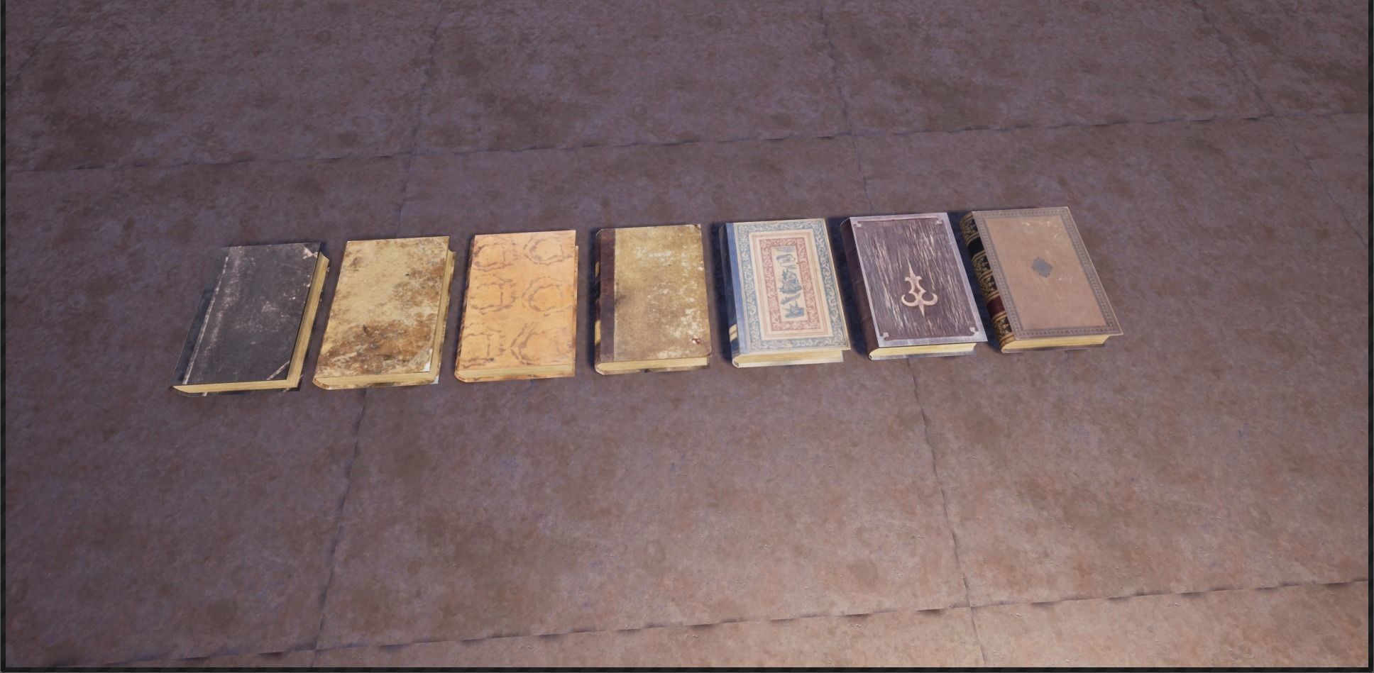 books stack of Low-poly 3D model_5