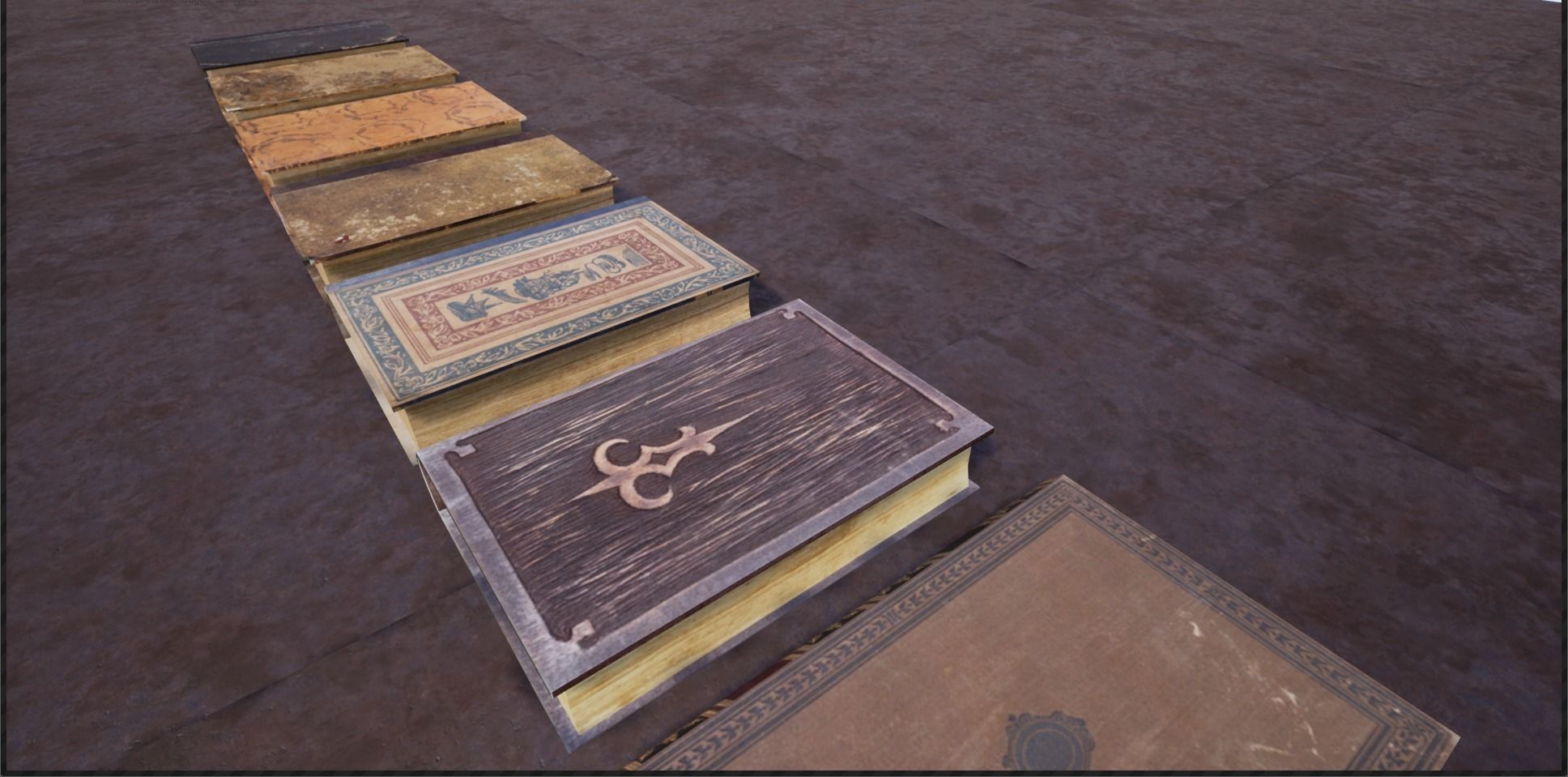 books stack of Low-poly 3D model_4