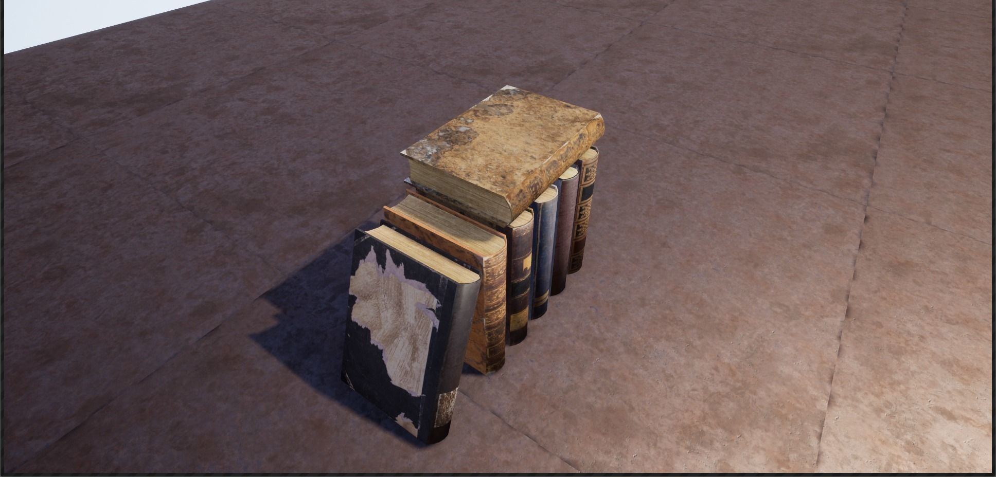 books stack of Low-poly 3D model_1