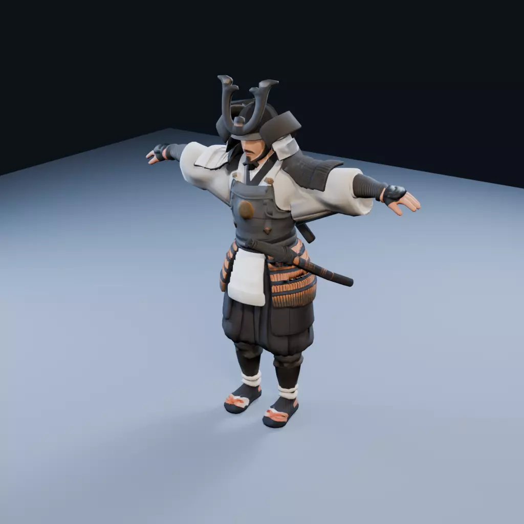 Japanese Kyudo Archer Ceremonial Low Poly PBR Game Asset Low-poly 3D model