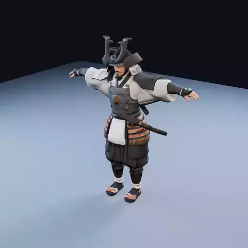 Japanese Kyudo Archer Ceremonial Low Poly PBR Game Asset