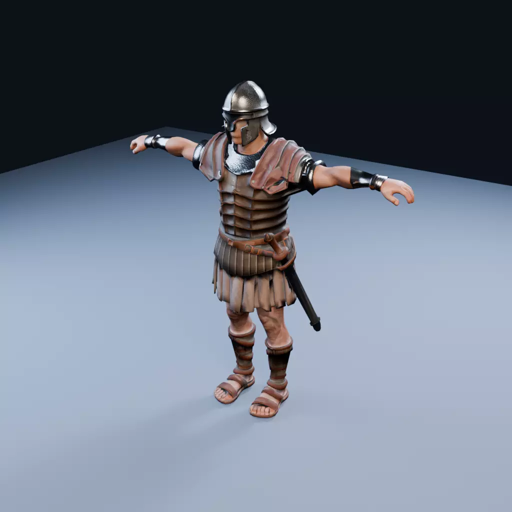 Roman sagittarius Field Low Poly PBR Game Asset Low-poly 3D model