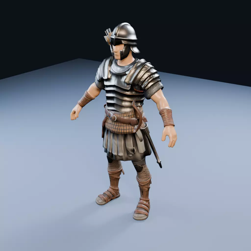 Roman sagittarius Scout Low Poly PBR Game Asset Low-poly 3D model