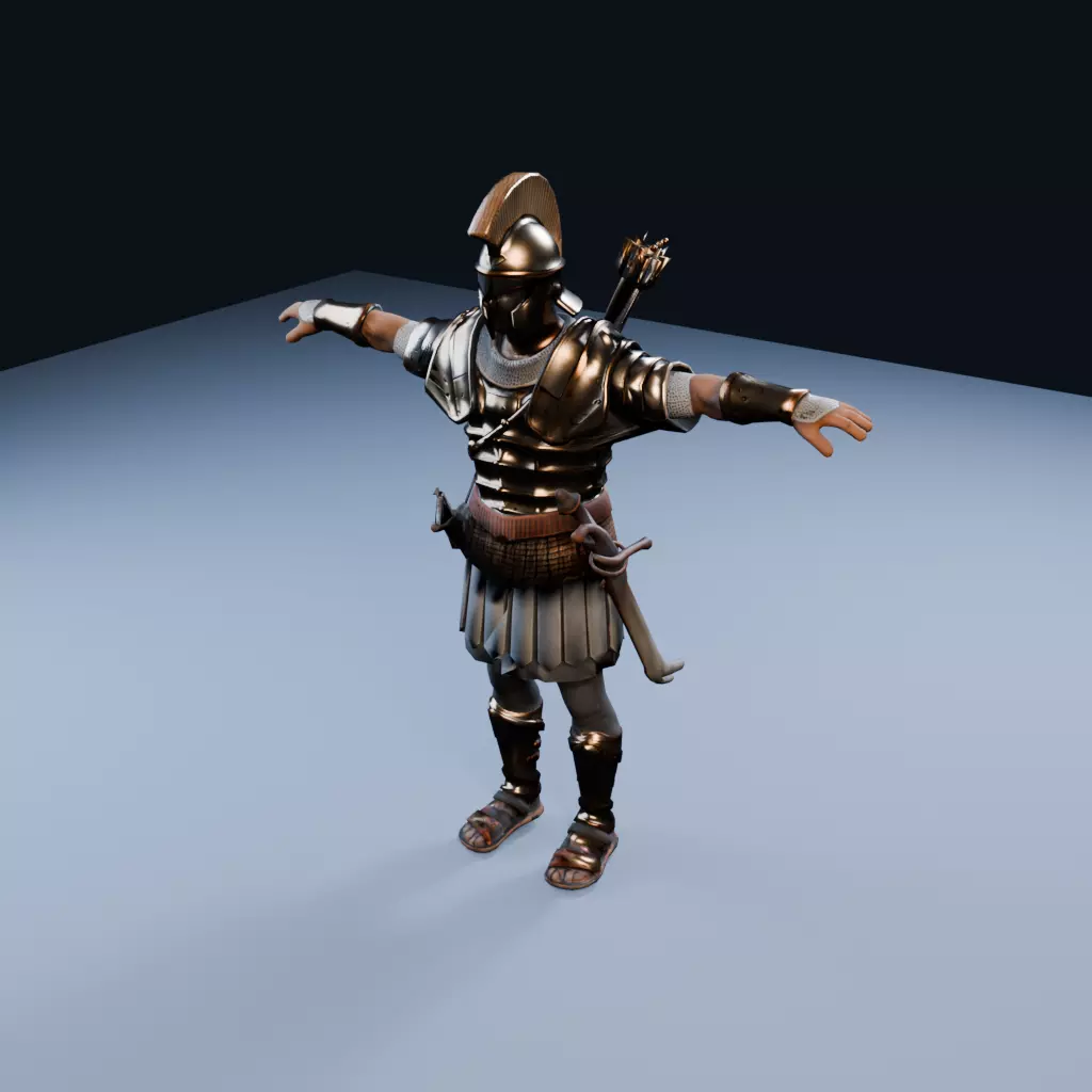 Roman sagittarius Elite Low Poly PBR Game Asset Low-poly 3D model