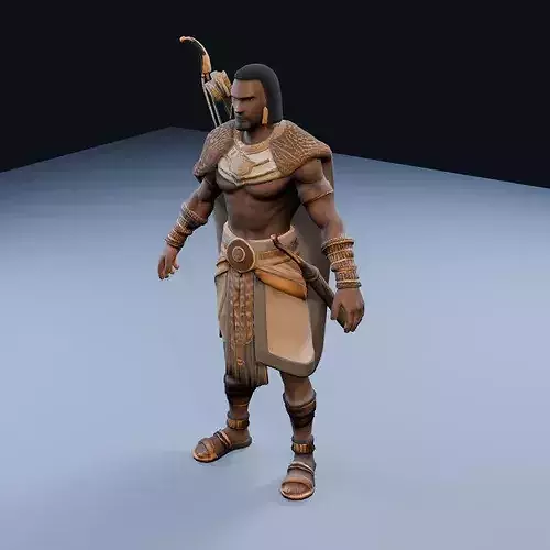 Nubian archer Elite Low Poly PBR Game Asset