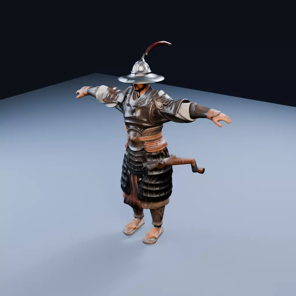 Han Dynasty crossbow soldier Ceremonial Low Poly PBR Game Asset Low-poly 3D model