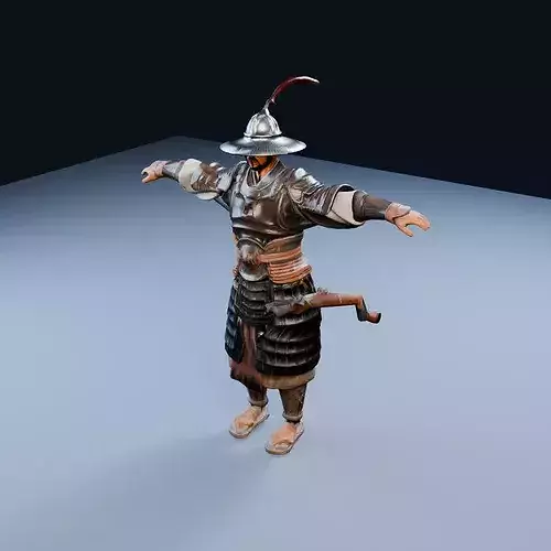 Han Dynasty crossbow soldier Ceremonial Low Poly PBR Game Asset