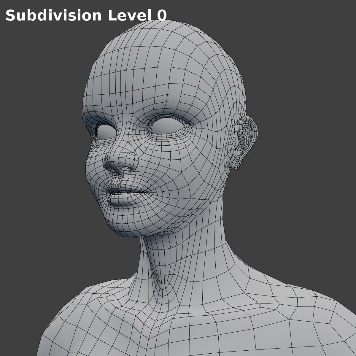 Woman Character Base Mesh Rigged Low-poly 3D model_9