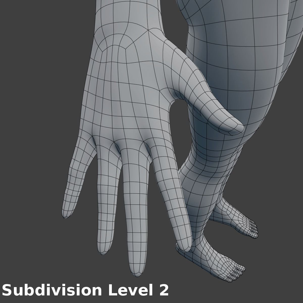 Woman Character Base Mesh Rigged Low-poly 3D model_14