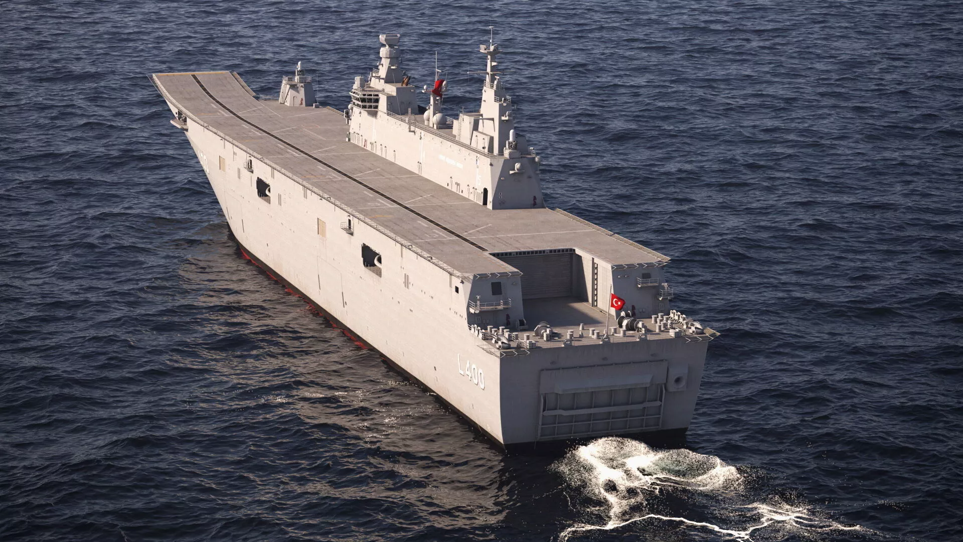 TCG Anadolu L400 Rigged 3D model