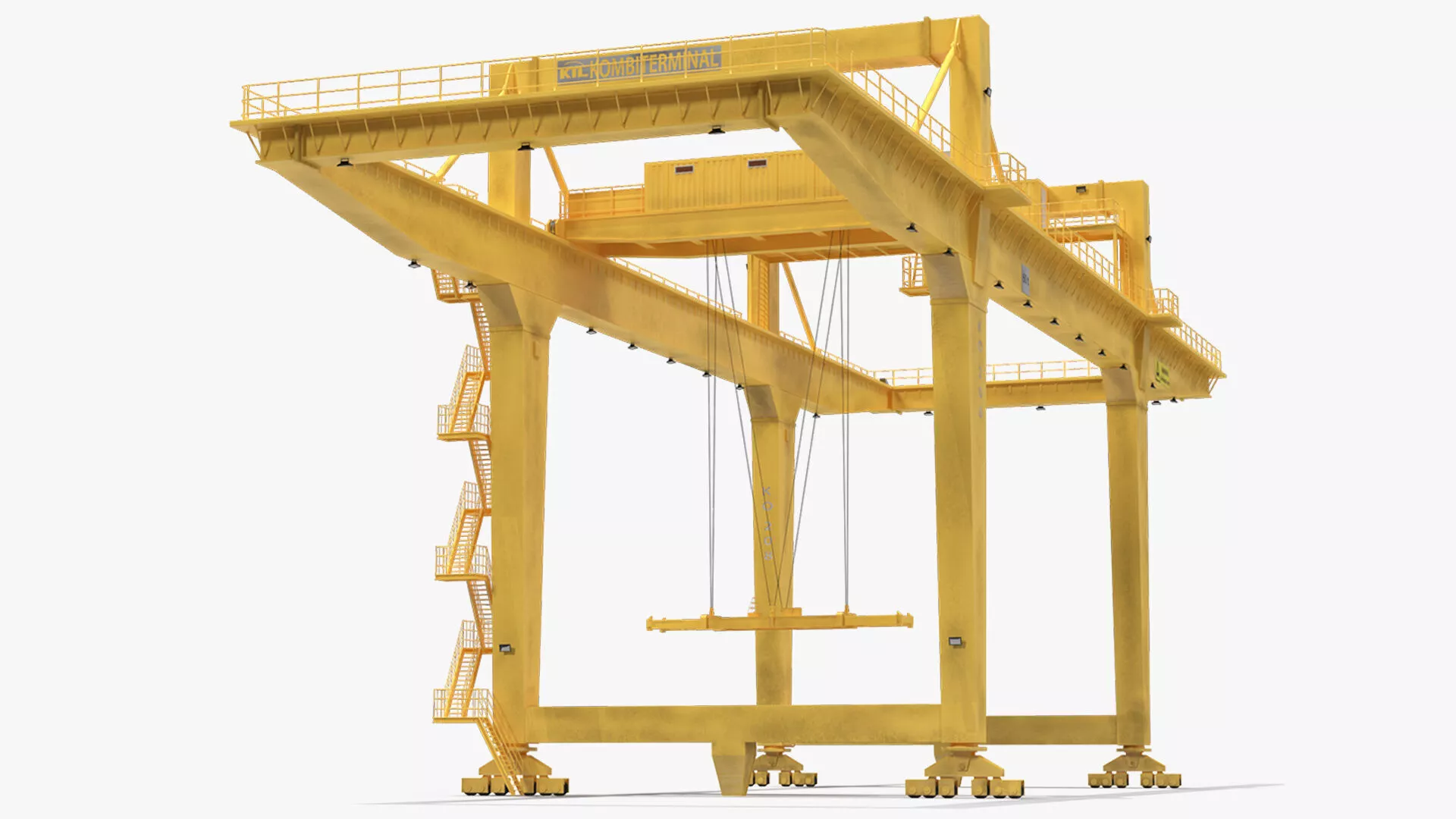 Rail Mounted Gantry Crane Rigged 3D model