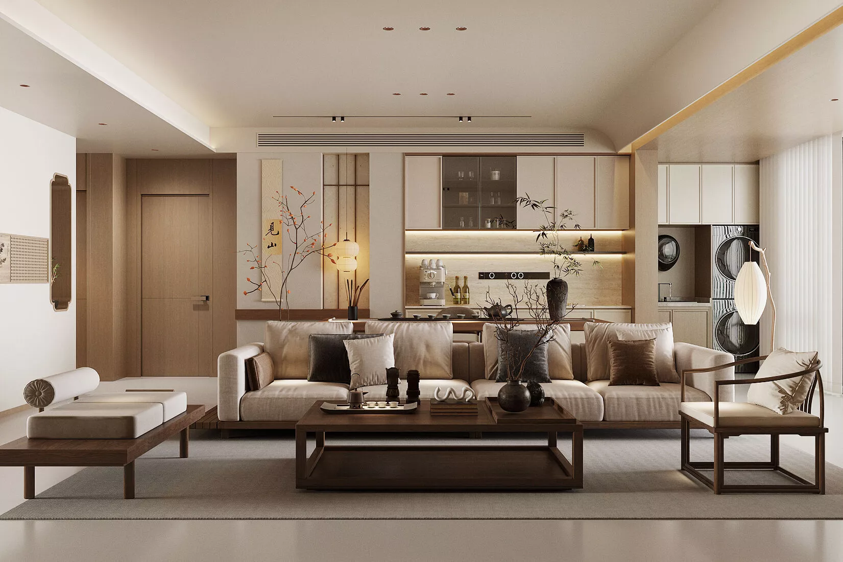 Wabi-sabi Japanese Living Room Modern Japanese Living Room 3D model
