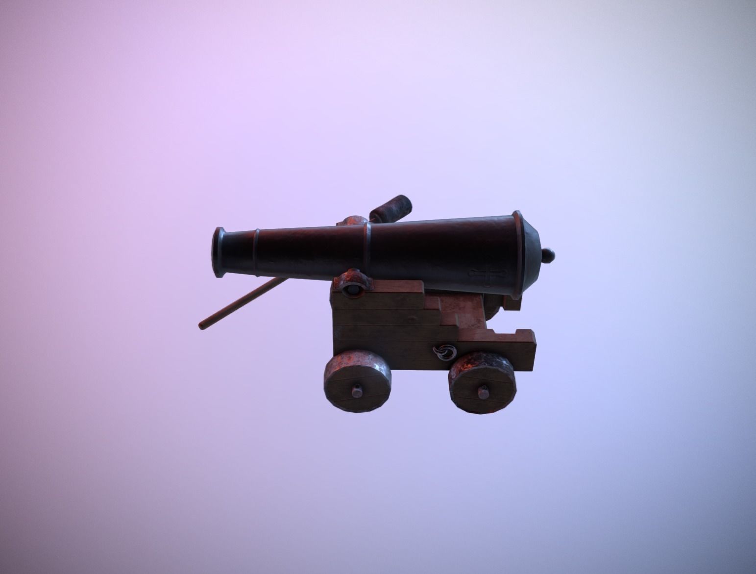 Shooting Cannon Game Ready Low-Poly PBR AR VR Low-poly 3D model_3