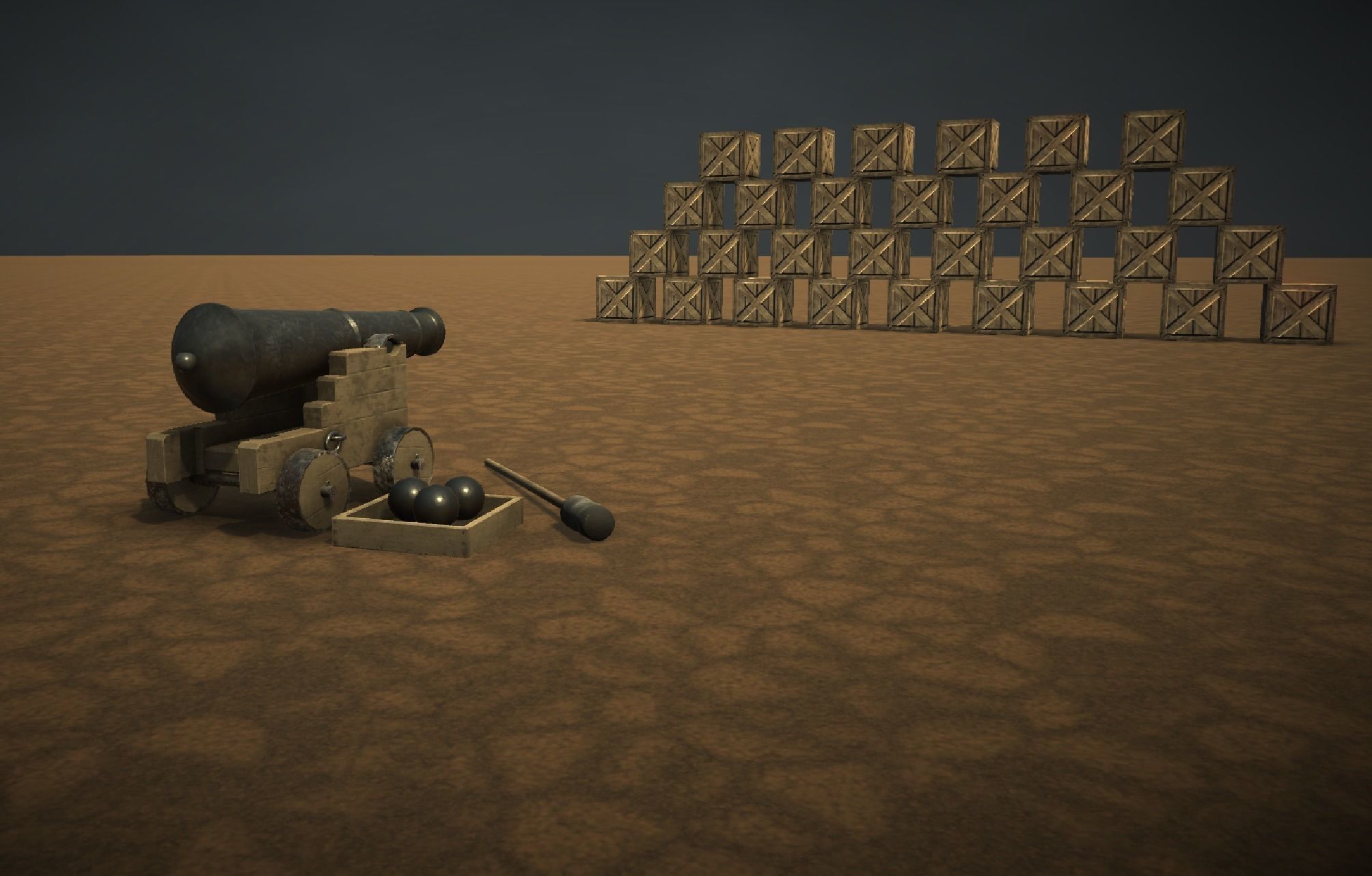 Shooting Cannon Game Ready Low-Poly PBR AR VR Low-poly 3D model_21