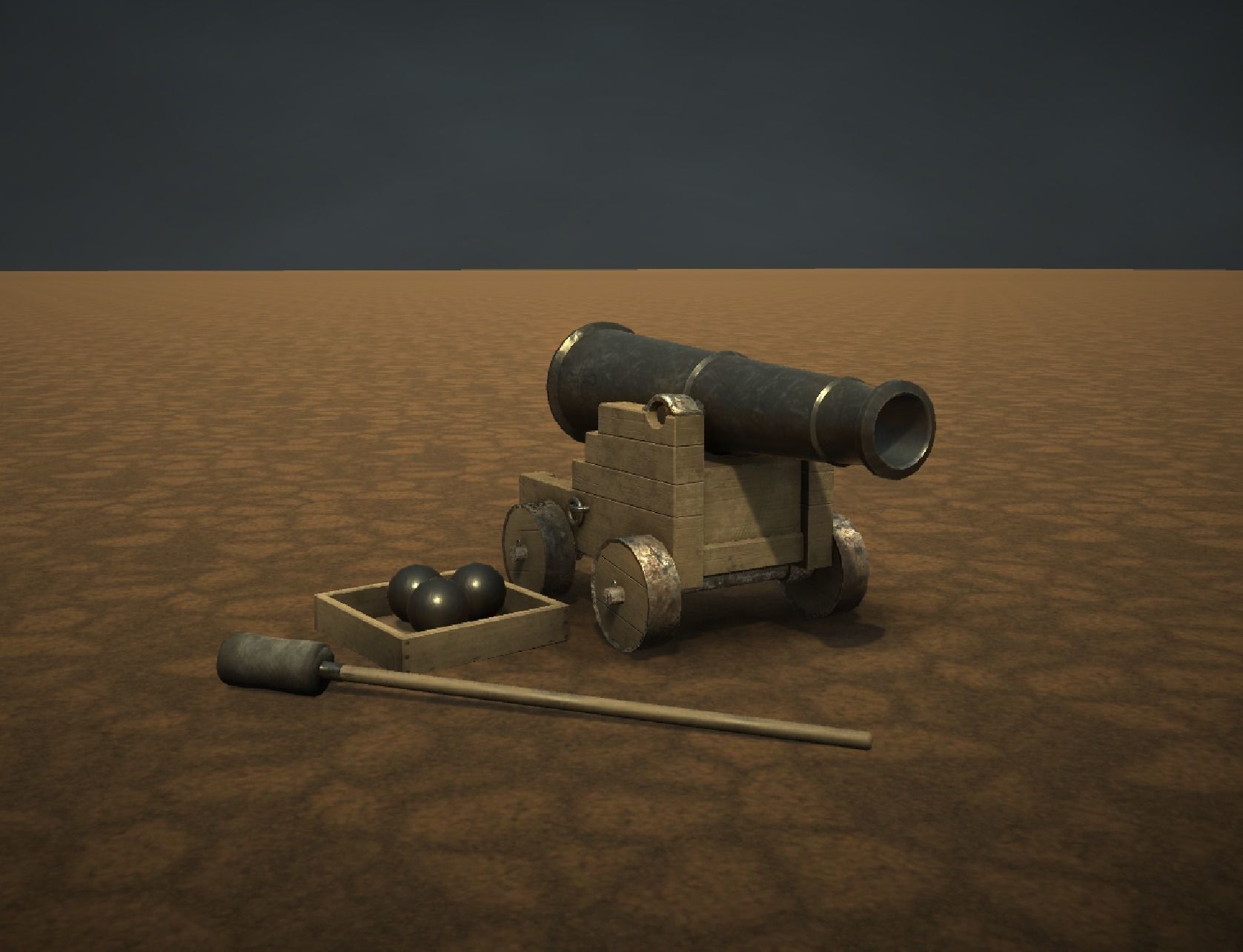 Shooting Cannon Game Ready Low-Poly PBR AR VR Low-poly 3D model_14