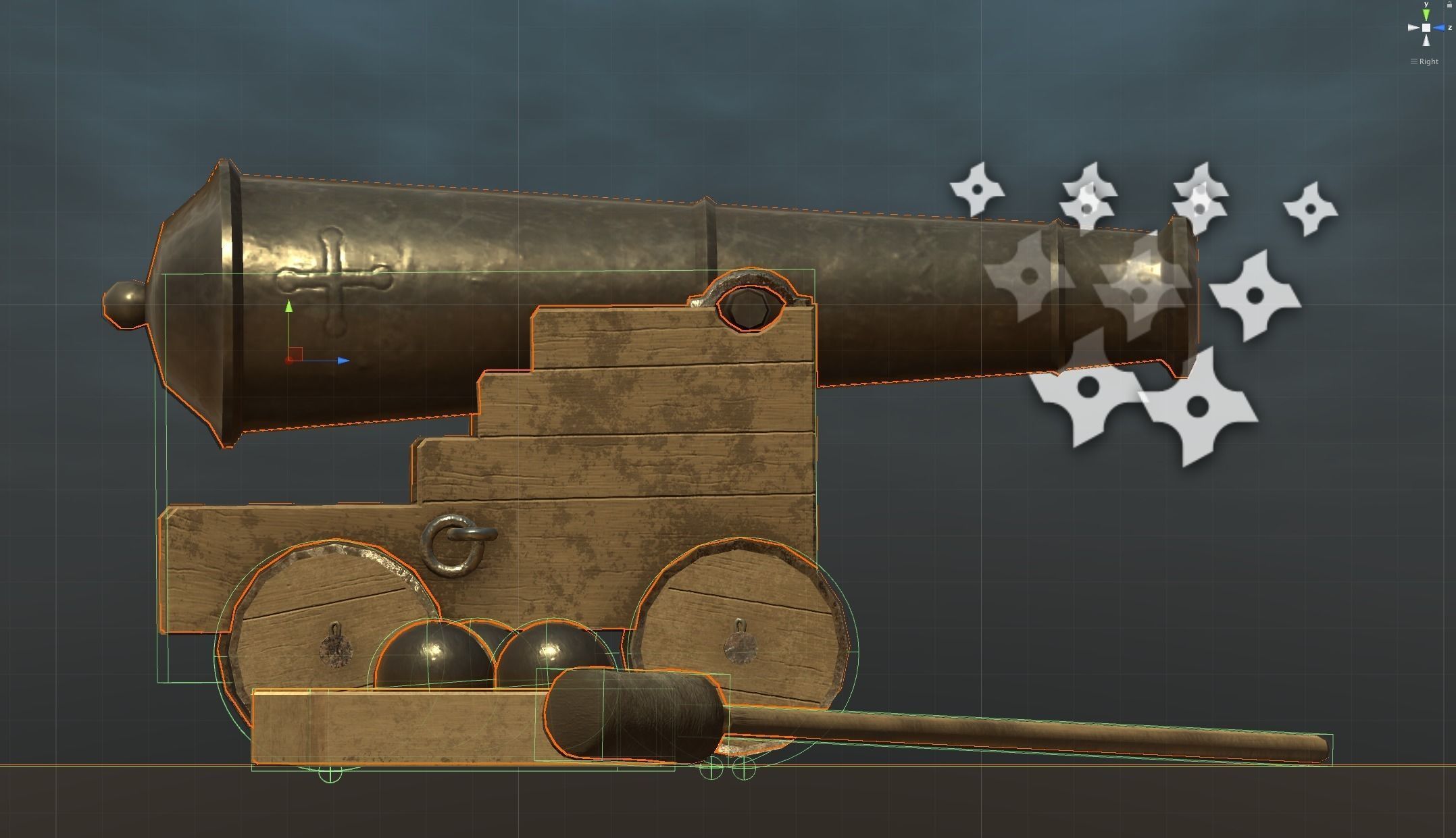 Shooting Cannon Game Ready Low-Poly PBR AR VR Low-poly 3D model_10