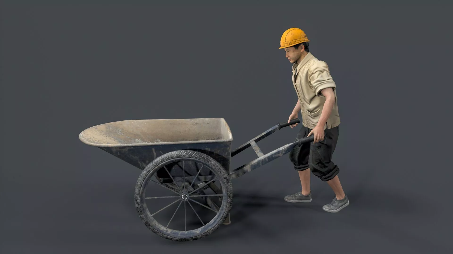 construction worker Low-poly 3D model