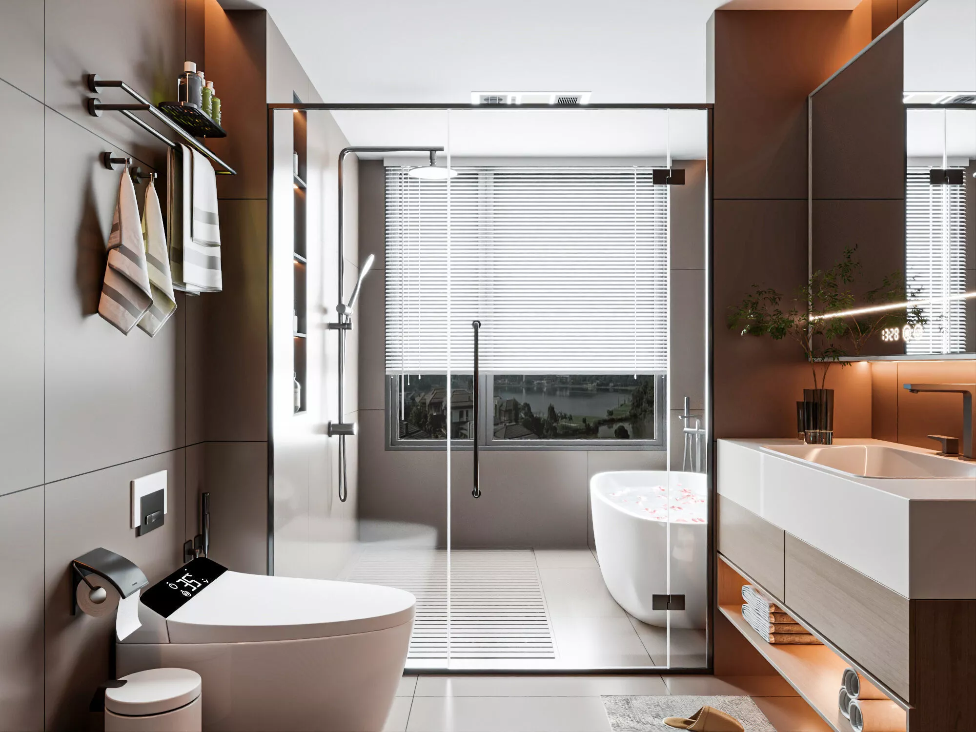 Modern Light Luxury Bathroom Interior 3D Model 3D model