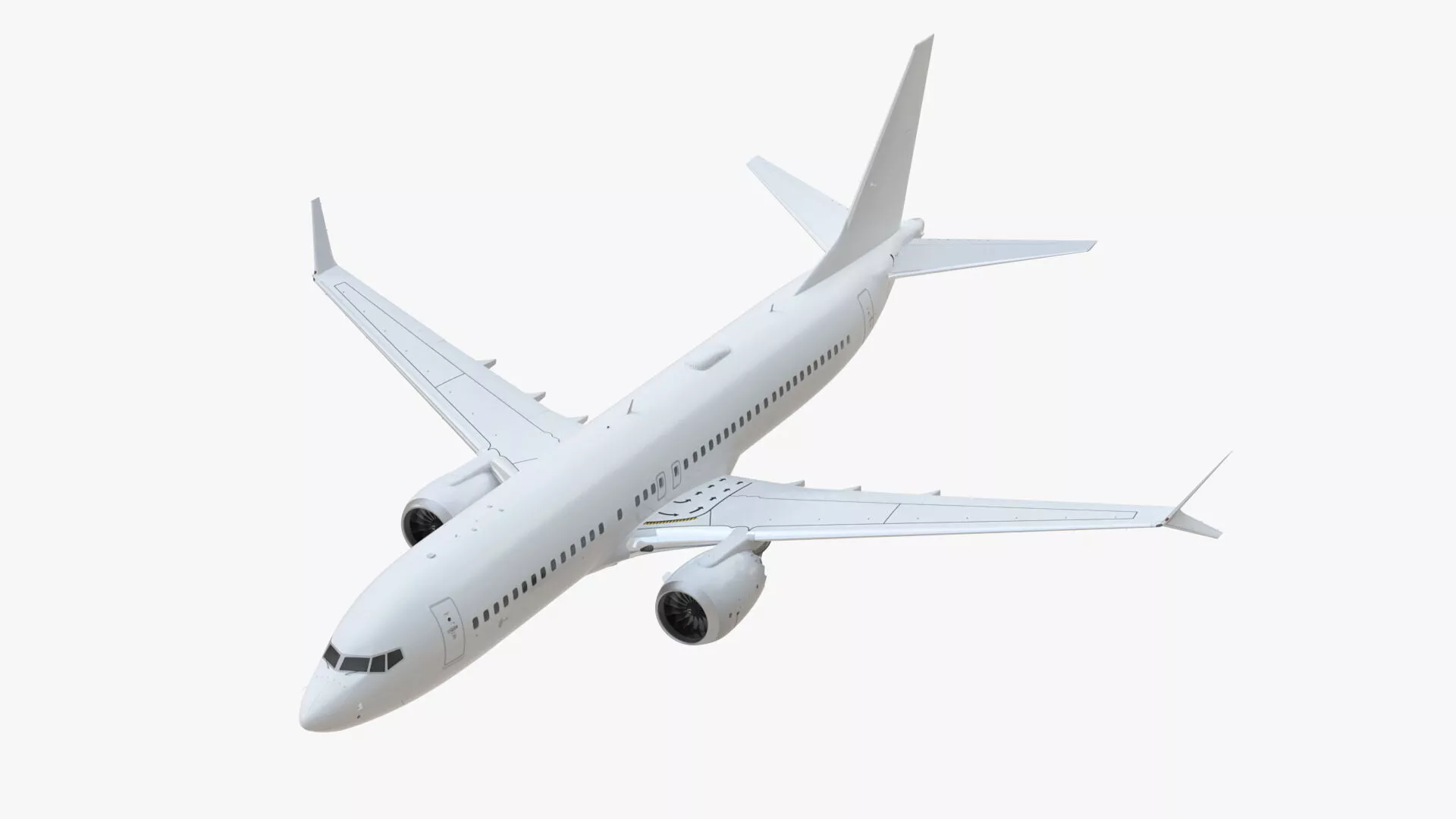White Aircraft Boeing 737 MAX 8 in Flying 3D model