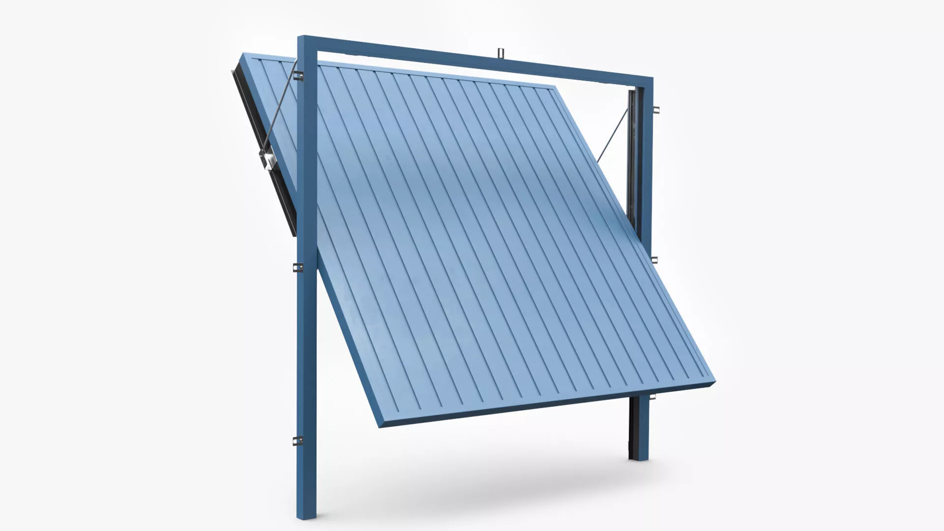 Traditional Garage Door Rigged 3D model
