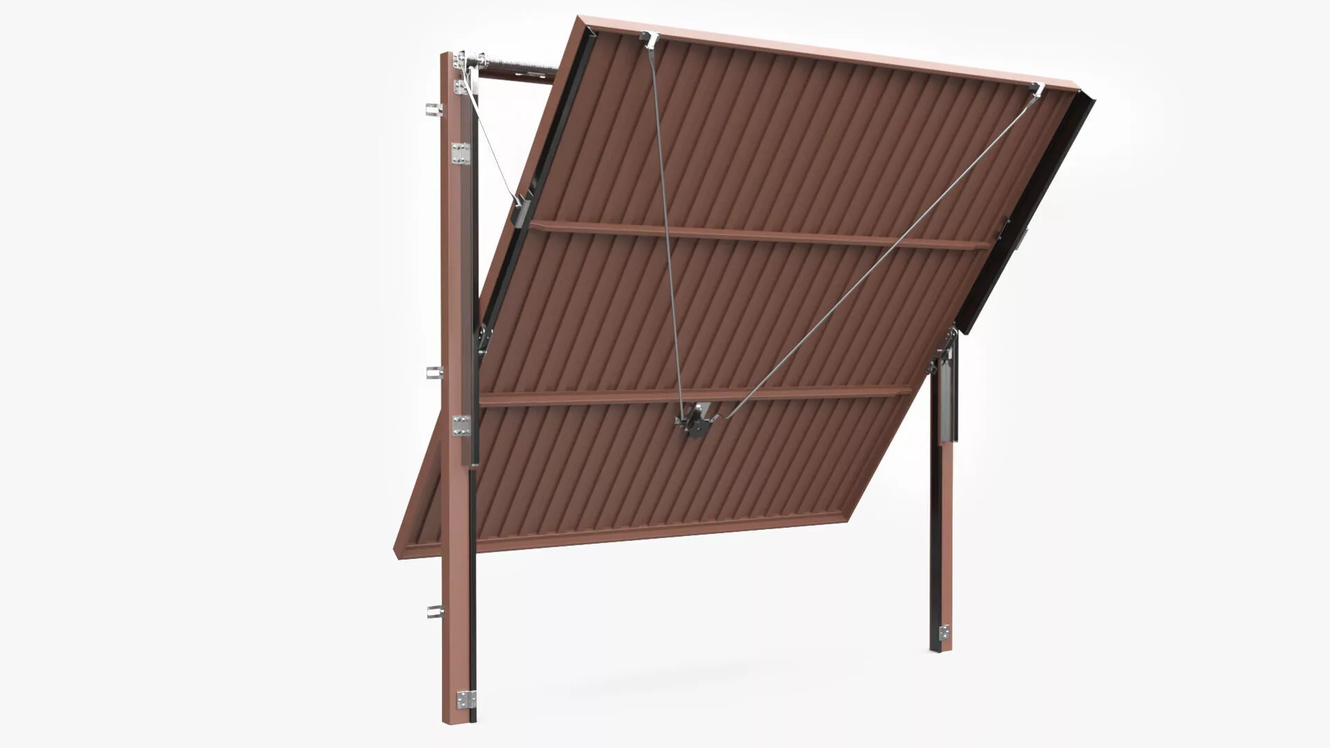 Folding Automatic Garage Door Rigged 3D model