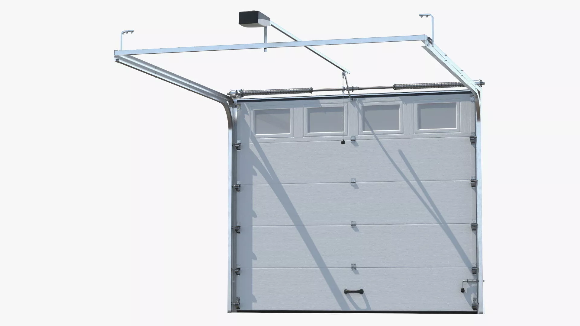 Sectional Garage Door with Windows Rigged 3D model