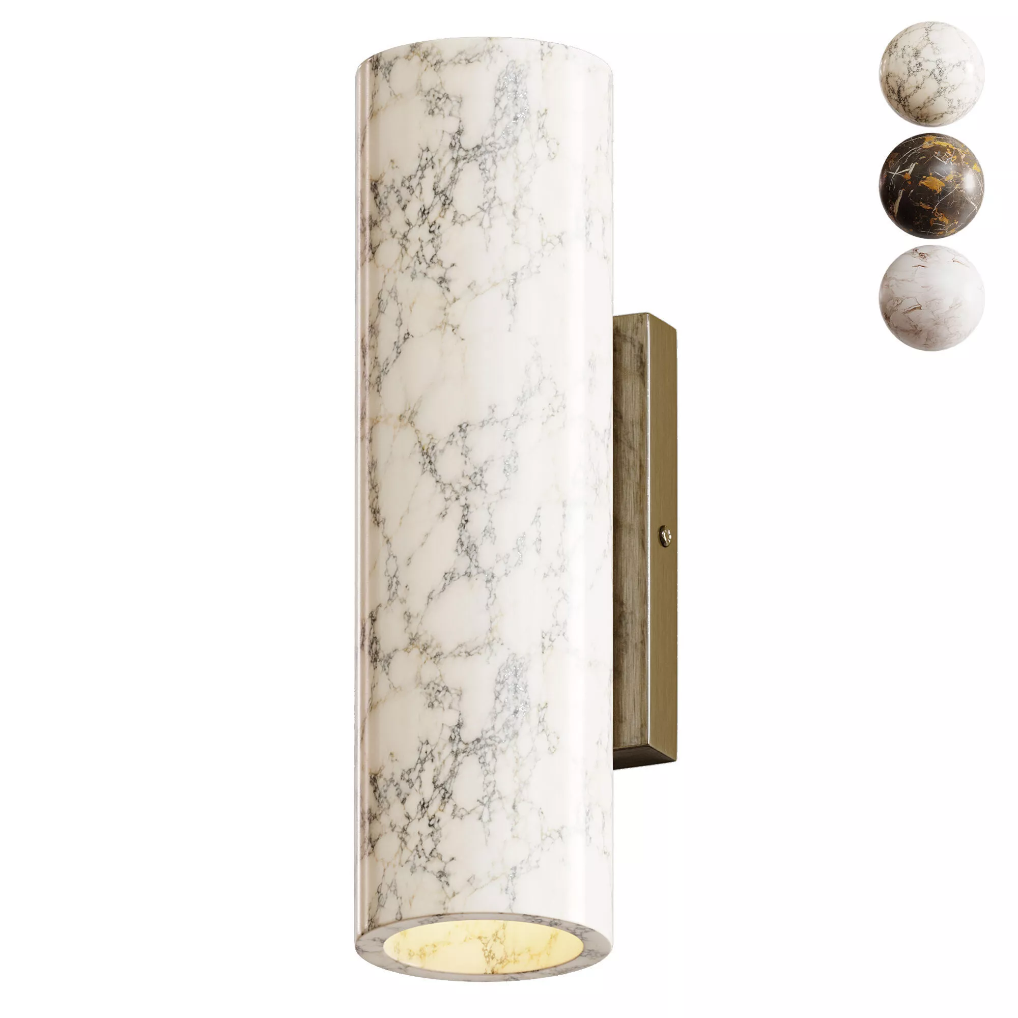 Calla - 2 Light Calacatta Marble And Aged Brass Wall Light 3D model