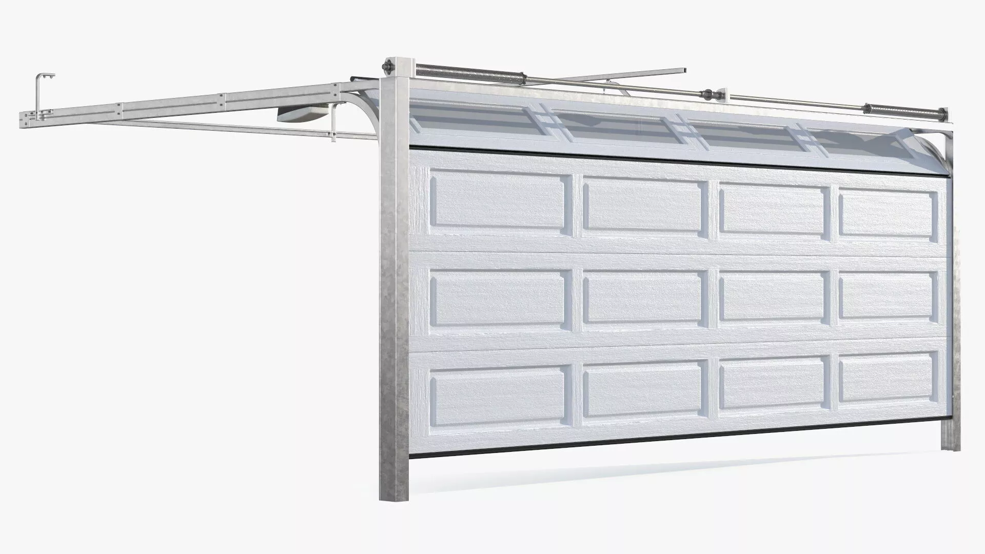 Electric Garage Doors White Rigged 3D model