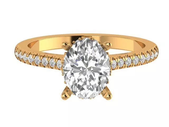 Oval Engagement Ring 3D print model